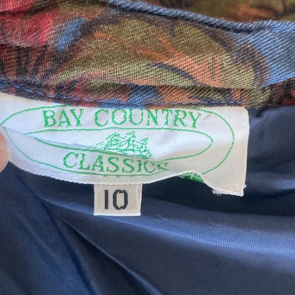 VINTAGE BAY COUNTRY CLASSICS Skirt Womens Sz 10 Blue Floral 80s Cottagecore - Picture 5 of 5